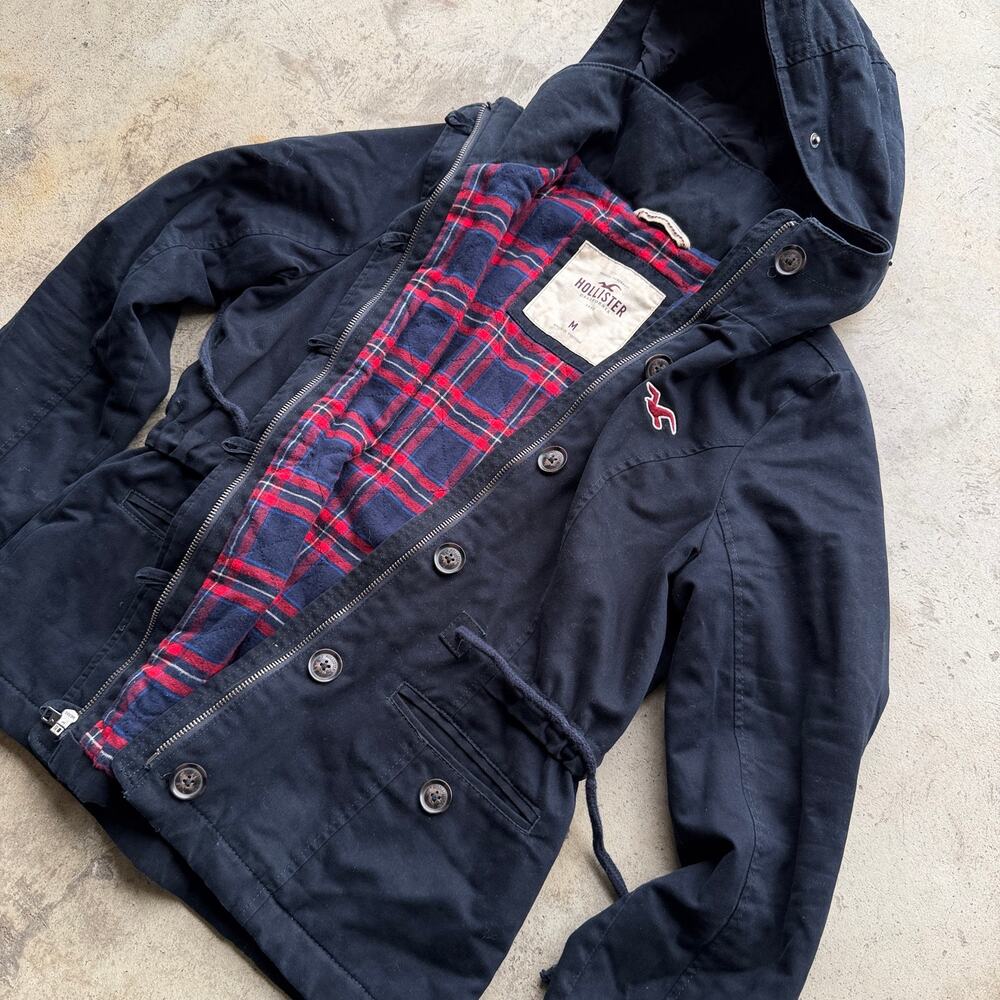 GRAIL Y2K Hollister Fur Hooded Flannel Lined Parka Jacket Women’s Medium